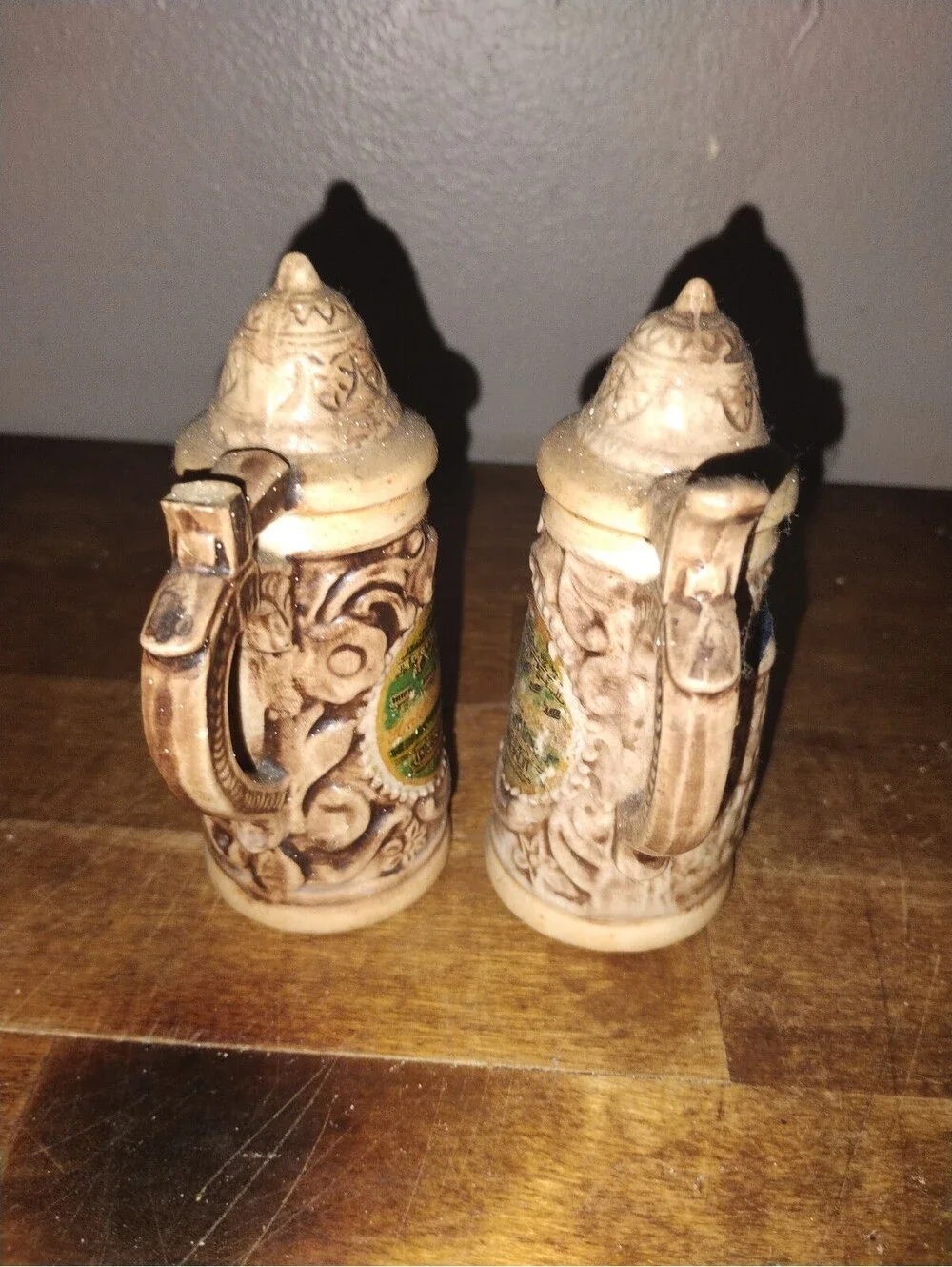 Vintage Ceramic Miniature Steins Salt and Pepper Shakers
